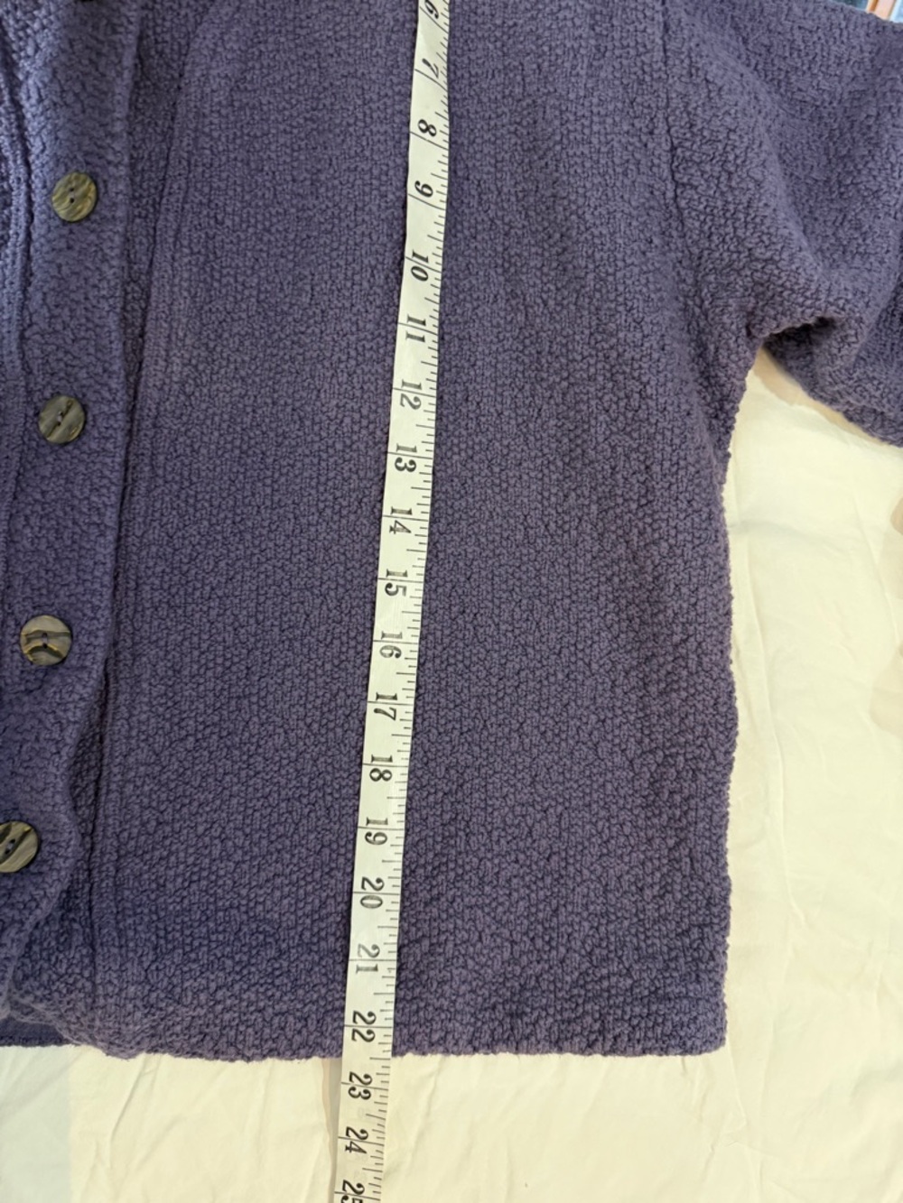 CMC COLOR ME COTTON Chunky Knit Cardigan Sweater Purple Y2K M - Picture 7 of 8
